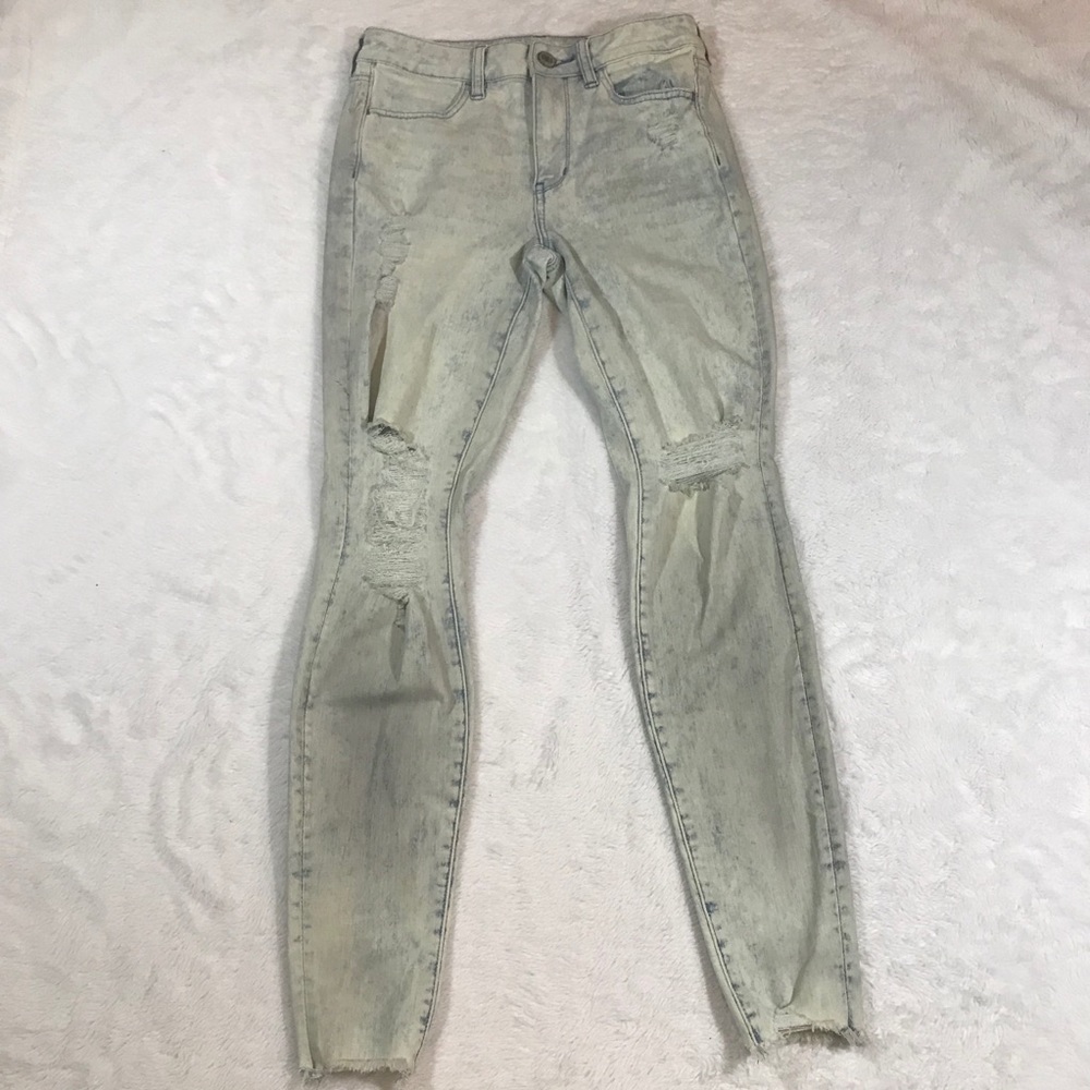 NEW AMERICAN EAGLE acid wash distressed jeans 6 ae - Picture 2 of 13